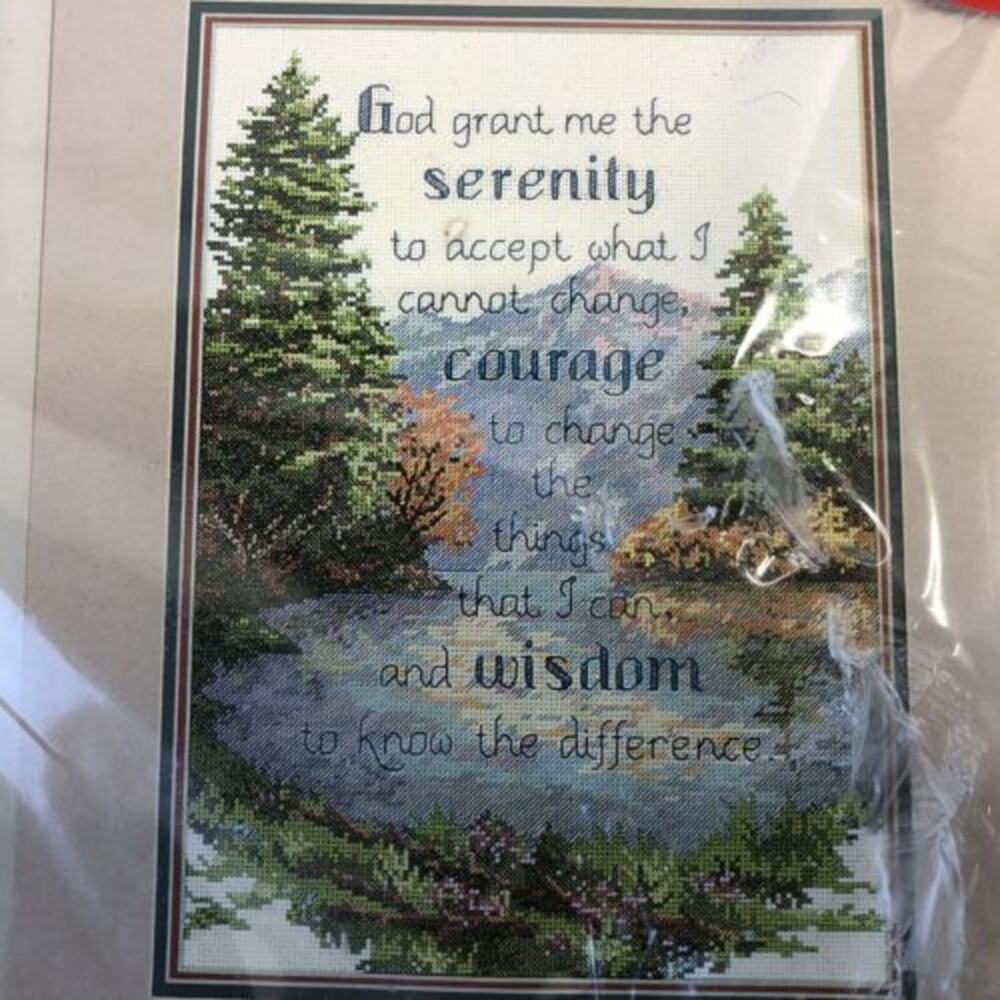 Sunset Courage & Serenity Vintage New Jan Palmer Design Cross Stitch 1995